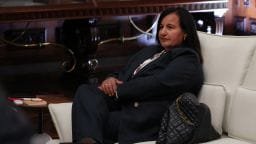 La exdiputada venezolana Dinorah Figuera, líder de la delegación opositora que dialogará con el chavismo, en una reunión en Caracas el 18 de junio.